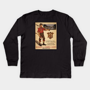 Vintage Canadian Forestry Battalion Kids Long Sleeve T-Shirt